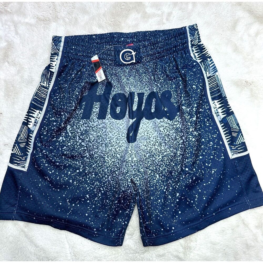 Mitchell & Ness Georgetown Hoyas NCAA Spray Paint Swingman Shorts Men Medium NEW